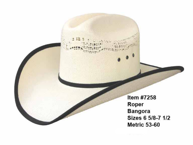 Roper 50X Bangora Vented hat with Black trim.